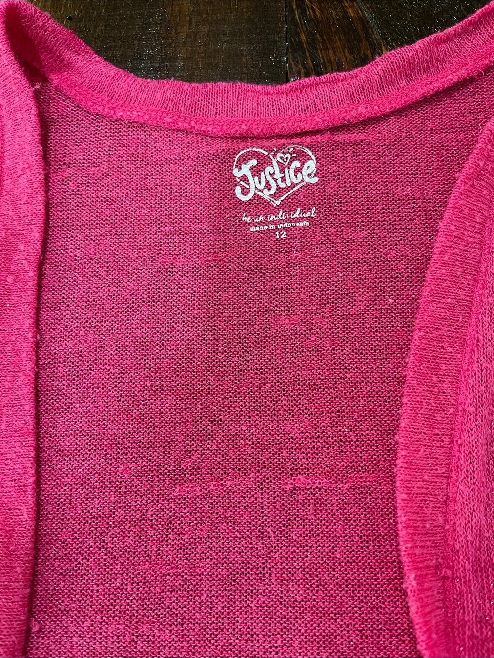 Justice Hot Pink Cropped Bolero Shrug